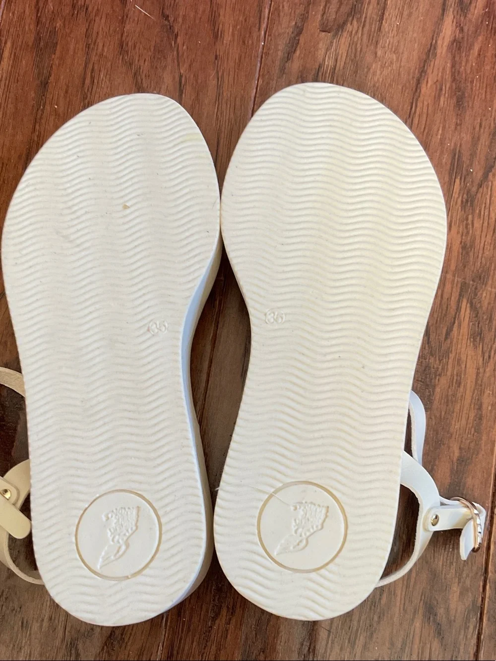 Ancient Greek Sandals White Leather Ankle-Strap Platforms